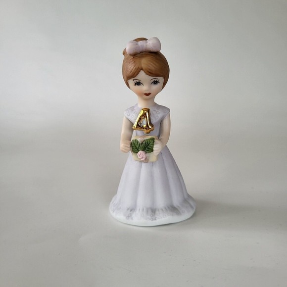 Growing Up Birthday Girls Enesco Brunette "Age 4" New without Box - Picture 1 of 4